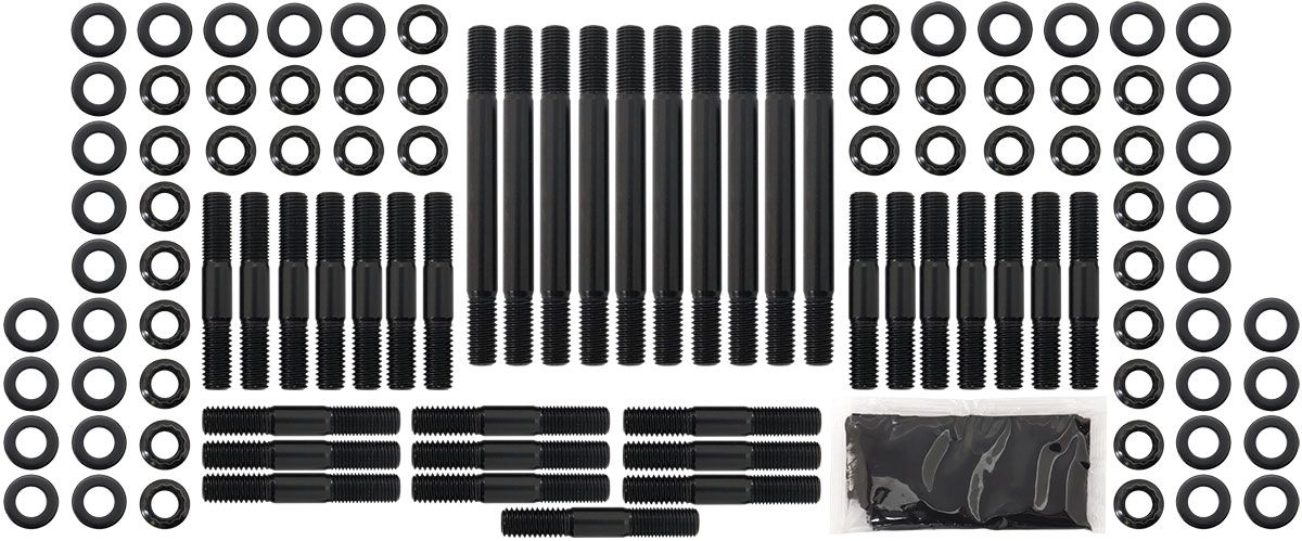 Big Block Chrysler 413-426 Head Stud Kit 12 Point Nuts, Suit Aeroflow 220cc Cylinder Heads and Edelbrock RPM Heads, 8740 Grade Material