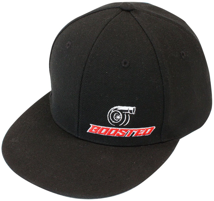 Boosted Snap Back Hat Black with Boosted by Aeroflow Logo