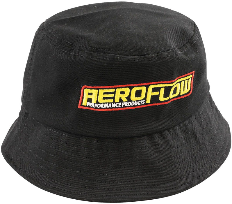 Aeroflow Medium Bucket Hat Black with Aeroflow Logo