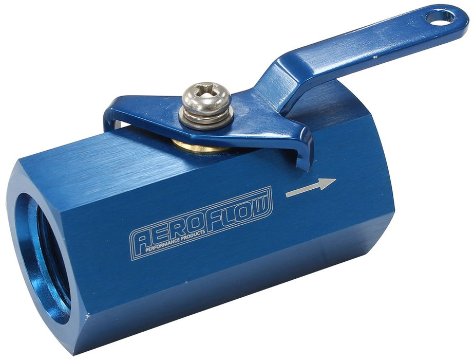 Female Shut Off Valve -10ORB Blue Finish