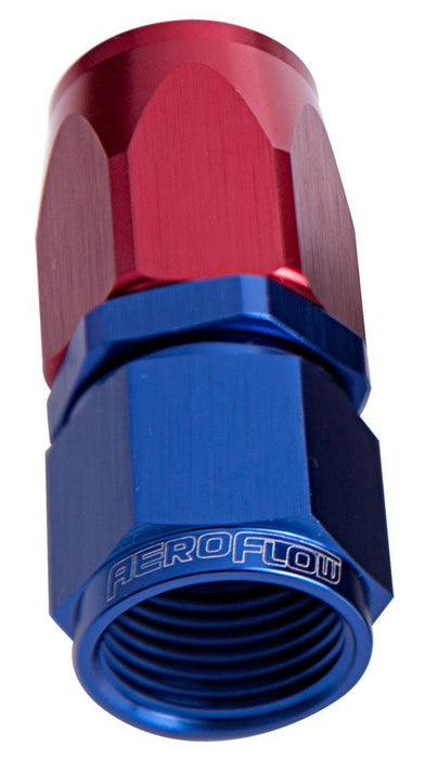 100 / 150 Series Taper Style One Piece Full Flow Swivel Straight Hose End -10AN  Blue/Red Finish. Suit 100 & 450 Series Hose