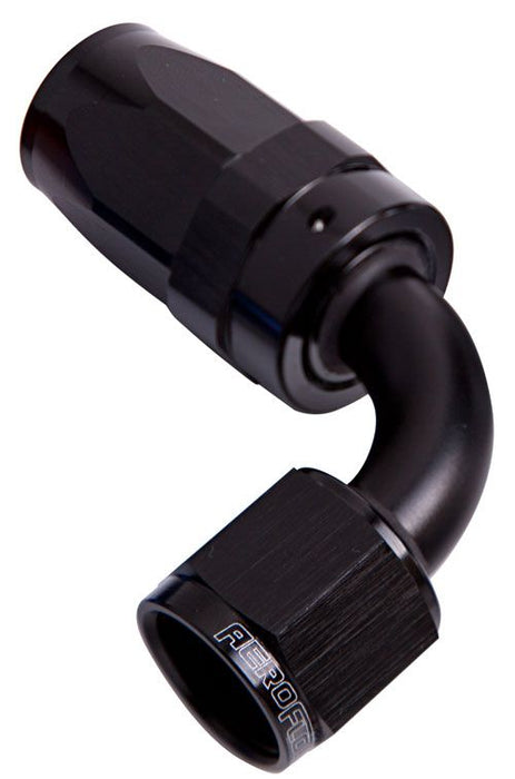 100 Series Taper 90° Swivel Hose End -6AN  Black Finish. Suit 100 & 450 Series Hose
