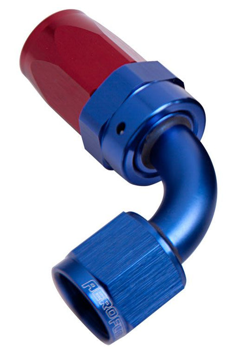 100 Series Taper 90° Swivel Hose End -20AN  Blue/Red Finish. Suit 100 & 450 Series Hose