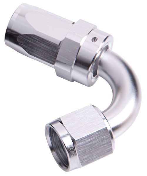 100 Series Taper 120° Swivel Hose End -6AN  Silver Finish. Suit 100 & 450 Series Hose