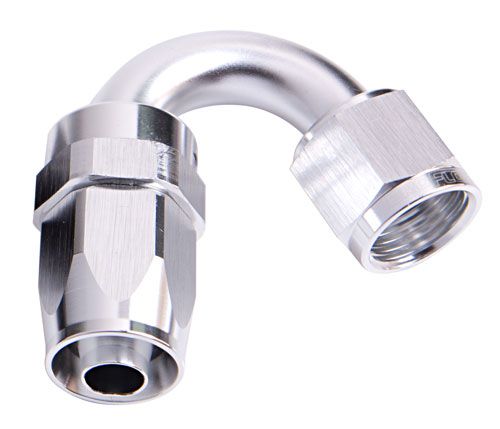 100 Series Taper 150° Swivel Hose End -20AN Silver Finish. Suit 100 & 450 Series Hose