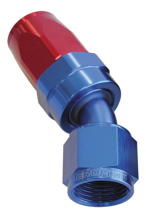 100 Series Taper 30° Swivel Hose End -4AN  Blue/Red Finish. Suit 100 & 450 Series Hose