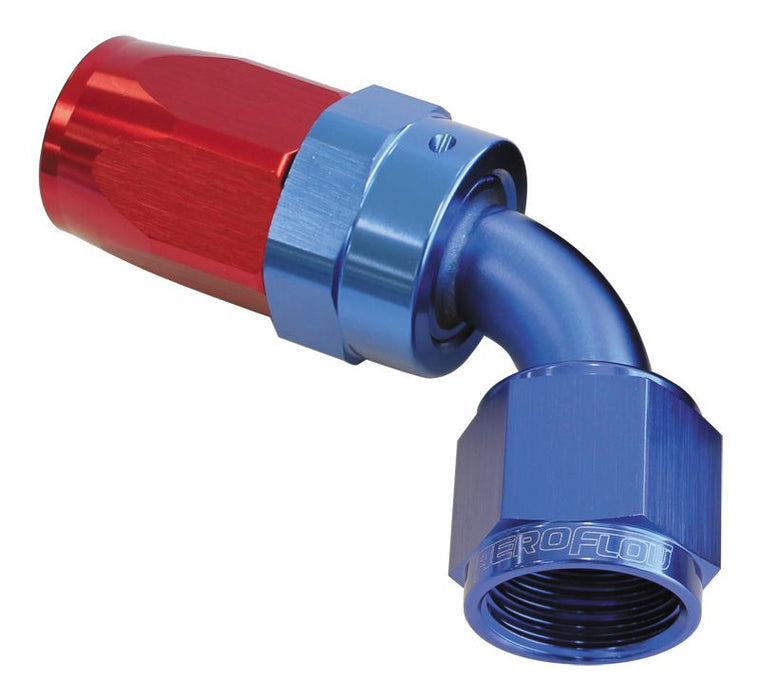 100 Series Taper 60° Swivel Hose End -20AN  Blue/Red Finish. Suit 100 & 450 Series Hose