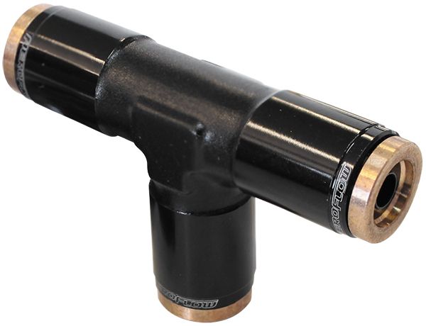 120 Series 1/4" Push to Connect Tee Fitting  Black Finish. Suits 120 Series Nylon Hose