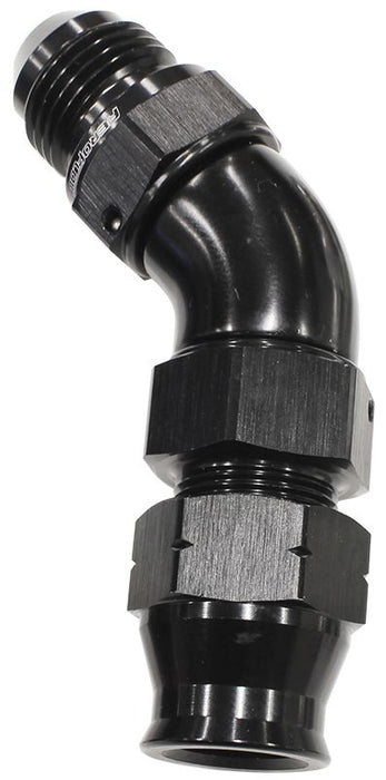 45° Tube to Male AN Adapter 5/8"to -10AN  Black Finish. Suits Aeroflow, Moroso & Russell Tubing
