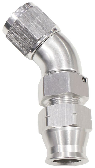 45° Tube to Female AN Adapter 1/2" to -8AN Silver Finish. Suits Aeroflow, Moroso & Russell Tubing