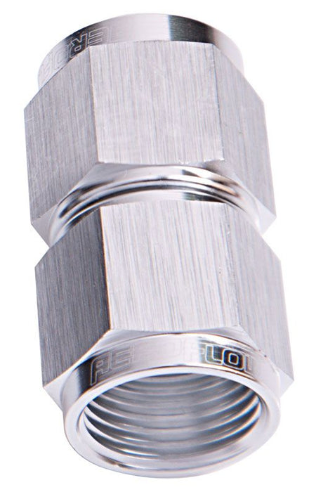 Straight Female Swivel Coupler -4AN  Silver Finish