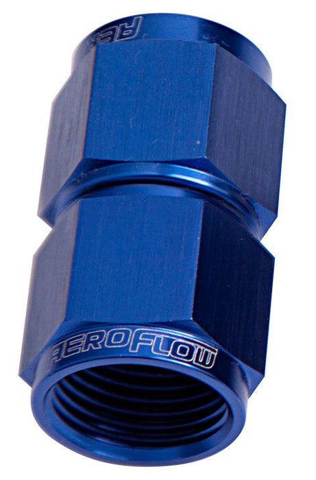 Straight Female Swivel Coupler -4AN  Blue Finish