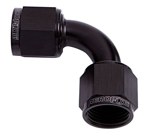90° Female Swivel Coupler -6AN  Black Finish