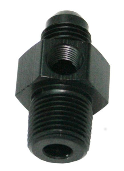 Male NPT to Adapter 1/8" to -6AN with 1/8" Port  Black Finish