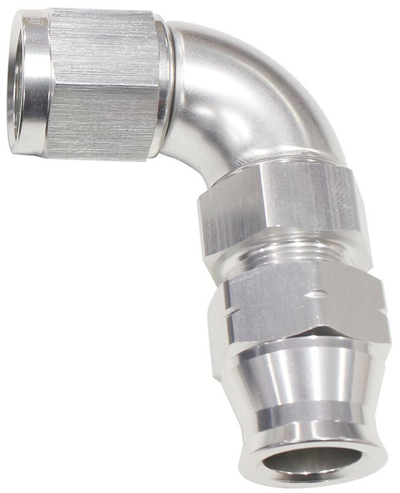 90° Tube to Female AN Adapter 3/8"to -6AN Silver Finish. Suits Aeroflow, Moroso & Russell Tubing