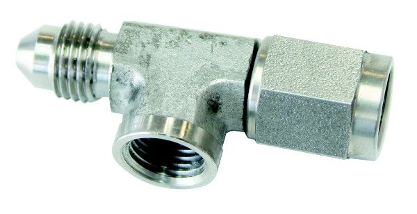 Straight -3AN Female to Male with 1/8" NPT Port   Stainless Steel