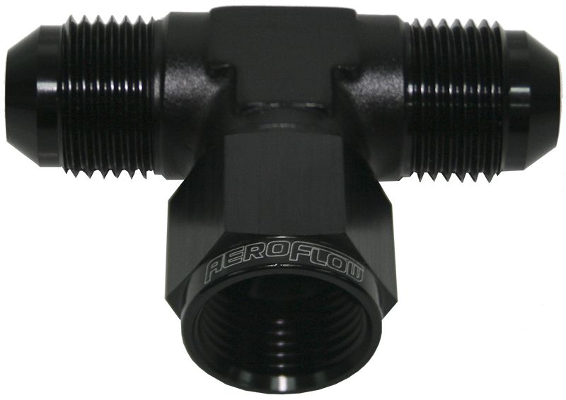 AN Tee Female Swivel On Side -4AN  Black Finish