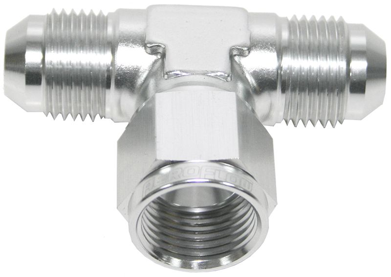 AN Tee Female Swivel On Side -6AN  Silver Finish