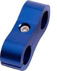 Billet Aluminium Dual Hose Separators    15/16" I.D., Blue Finish