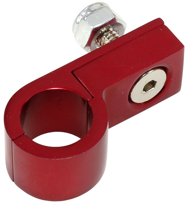 Billet Aluminium P-Clamp 7/16" (11.1mm)  Suit -4 Braid & -6 PTFE Hose, Red Finish