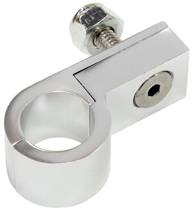 Billet Aluminium P-Clamp 9/16" (14.2mm)  Suit -6 Braid & -8 PTFE Hose, Silver Finish