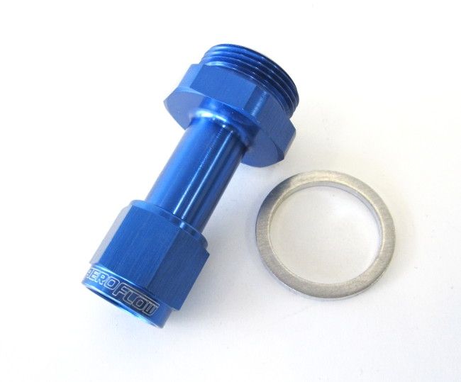 Carburettor Adapter - Female -6AN  Blue Finish. Suit Holley