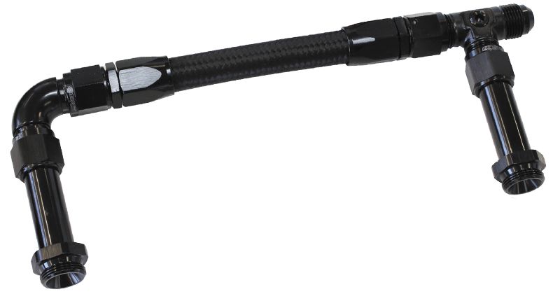 Carburettor Inlet Rail Kit -8AN (241mm) 4150   Black Finish. Suits Holley Dual Fuel Line