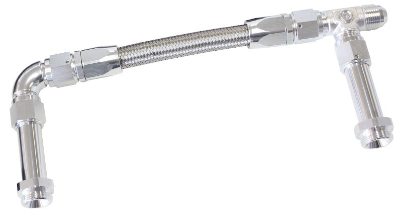 Carburettor Inlet Rail Kit -8AN (241mm) 4150   Silver Finish. Suits Holley Dual Fuel Line