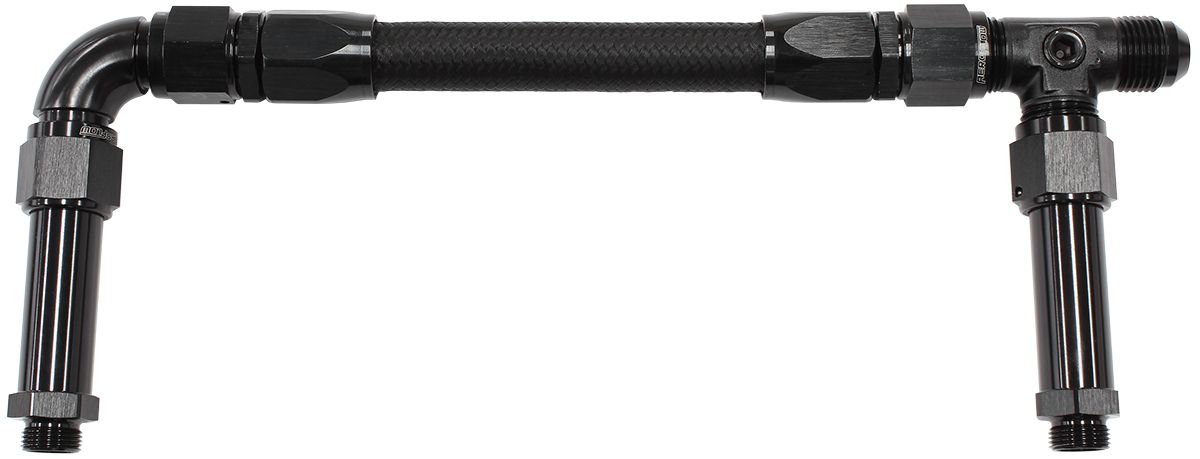 Carburettor Inlet Rail Kit -8AN  Black Finish. Suits Barry Grant/Demon Dual Fuel Line