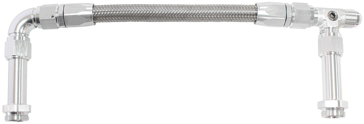 Carburettor Inlet Rail Kit -8AN Dominator   Silver Finish. Suits Holley Fuel