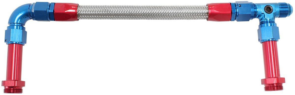 Carburettor Inlet Rail Kit -8AN Dominator  Blue Finish. Suits Holley Fuel Line