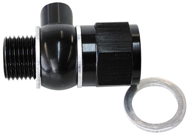 Oil Pressure Adapter  Suit GM LS Series engine, 1/8" NPT port, Black finish