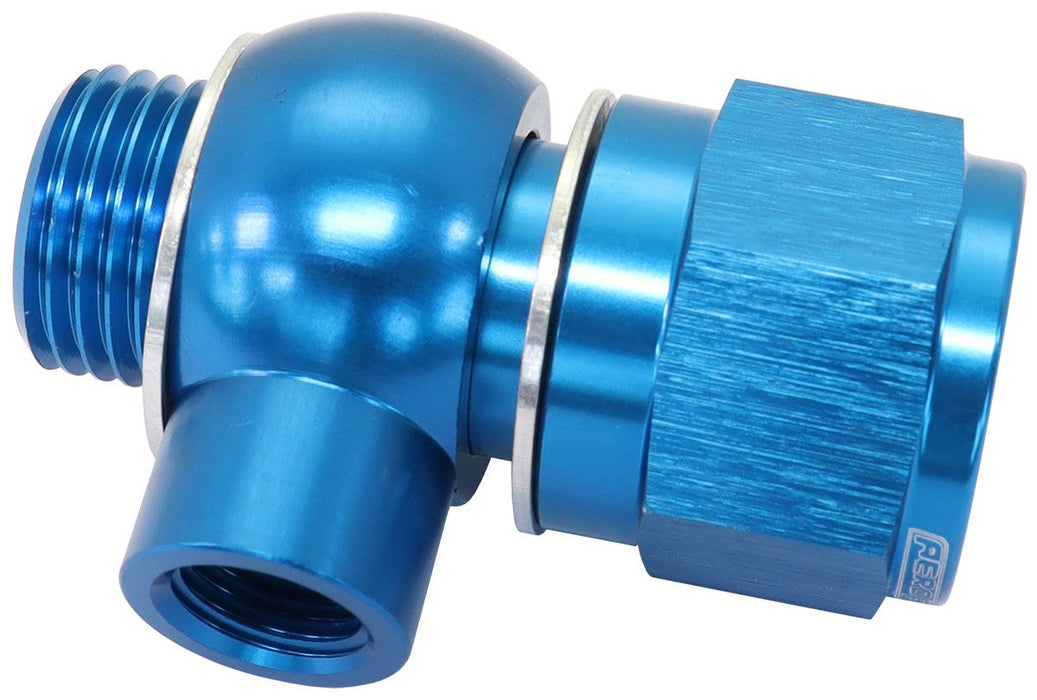 Oil Pressure Adapter  Suit GM LS Series engine, 1/8" NPT port, Blue finish