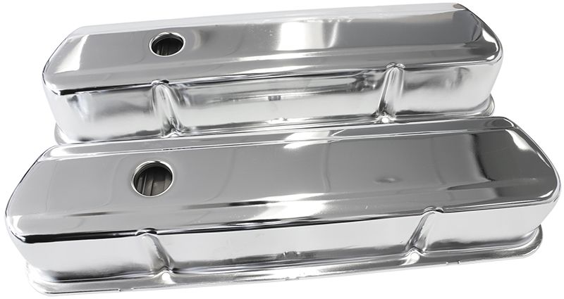 Chrome Steel Valve Covers Suit Holden 253-308 Without Aeroflow Logo