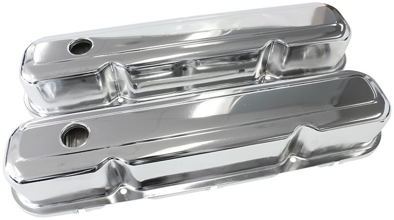 Chrome Steel Valve Covers Suit SB Chrysler 318-340-360 Without Aeroflow Logo