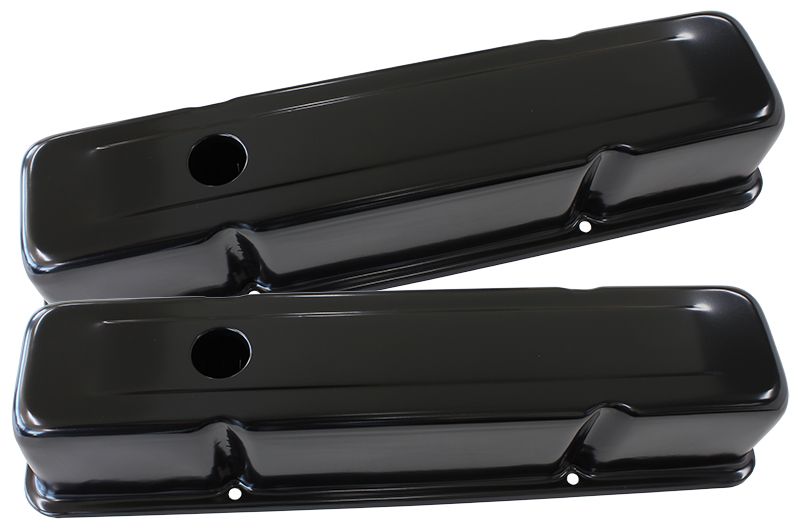 Black Steel Valve Covers Suit SB Chev Without Aeroflow Logo, Tall