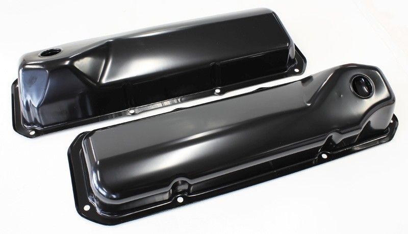 Black Steel Valve Covers Suit Ford 302-351 Cleveland Without Aeroflow Logo
