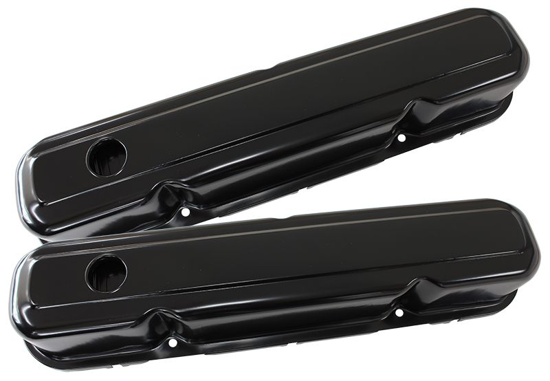Black Steel Valve Covers Suit SB Chrysler 318-340-360 Without Aeroflow Logo
