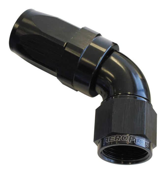 150 Series Taper One-Piece Full Flow Swivel 60° Hose End -12AN  Black Finish. Suit 100 & 450 Series Hose