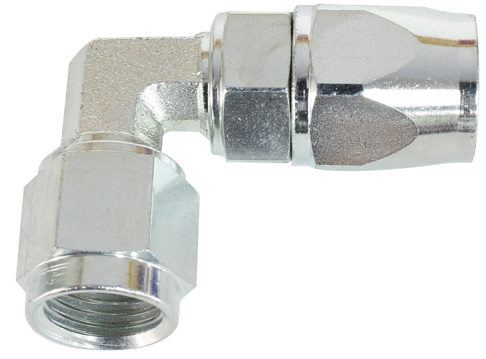 Zinc Coated Steel 90° Hose End -3AN to -3AN  Suit 200 Series PTFE (Teflon) Hose