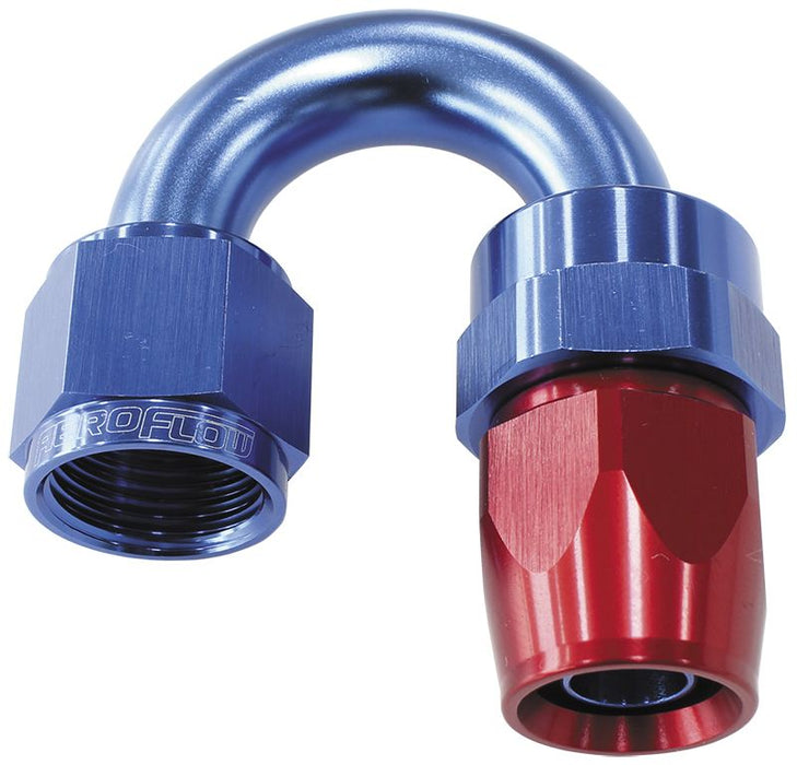 200 Series PTFE 180° Hose End -12AN  Blue/Red Finish. Suits 200 & 250 Series Hose