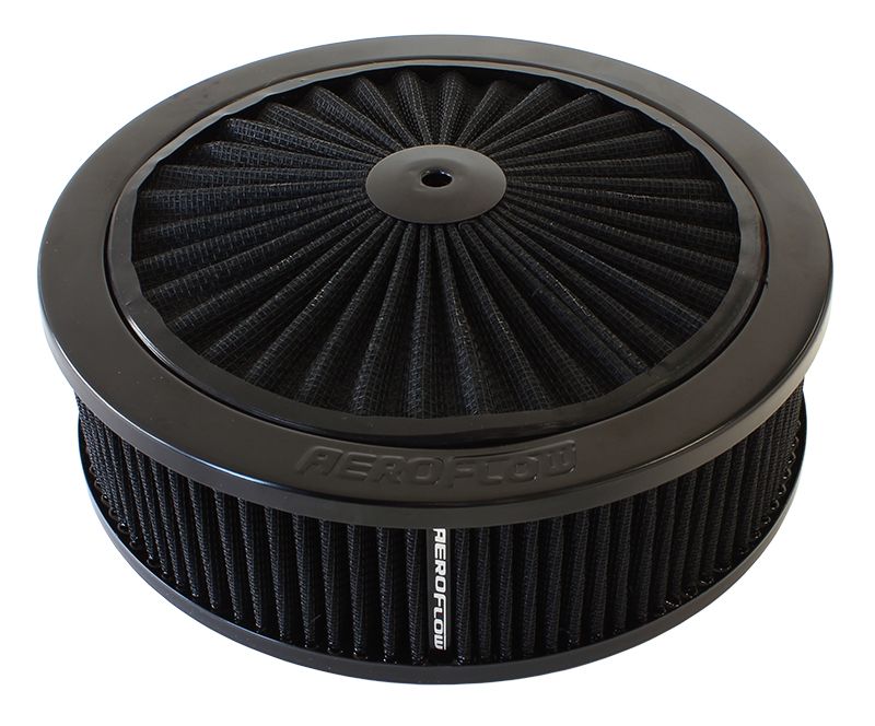9" x 2-3/4" Air Filter Assembly, Black  5-1/8" Neck, Washable Cotton Element