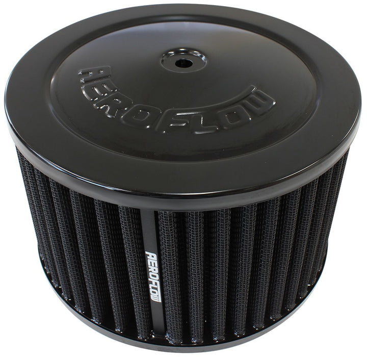 6-3/8" x 4" Air Filter Assembly, Black  5-1/8" Neck, Cotton Element