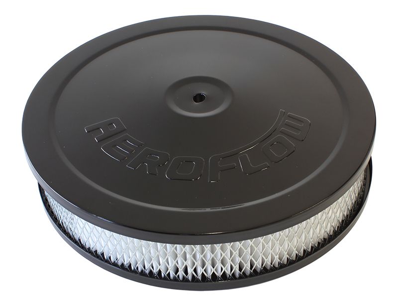 Black Air Filter Assembly   9" x 2", 5-1/8" neck, paper element