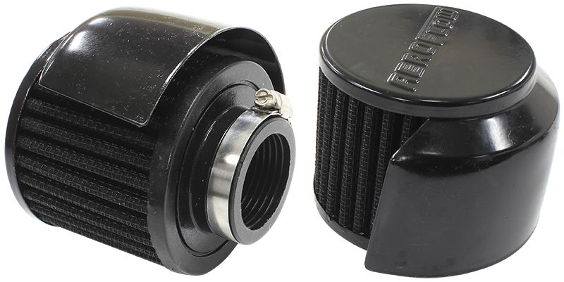 Black Clamp On Breather With Black Shield  3" (76.2mm) O.D. x 2-1/2" (63.5mm) High, 1-3/8" (34.9mm) Flange Inside Diameter
