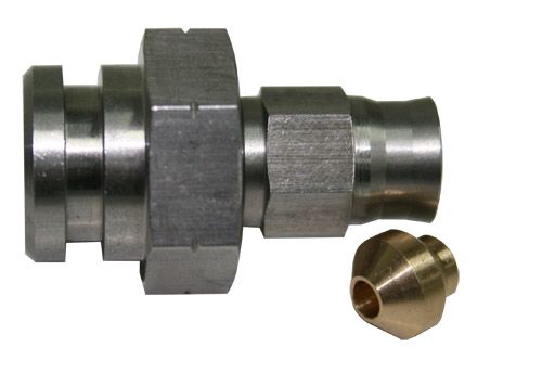 Stainless Steel 17mm Female Inverted Flare to -3AN Hose End  17mm Hex with Retainer Clip Recess. M10 x 1.25mm