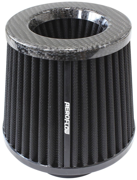 Universal 3" (76mm) Clamp-On Carbon Fibre Inverted Tapered Pod Filter  5" (127mm) High x 6" (153mm) Base O.D x 5-1/4" (133mm) Top O.D