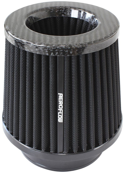 Universal 4" (102mm) Clamp-On Carbon Fibre Inverted Tapered Pod Filter  5" (127mm) High x 6" (153mm) Base O.D x 5-1/4" (133mm) Top O.D