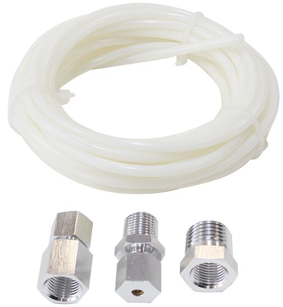 Complete 1/8" Dia. Nylon Tubing Kit  Clear Tubing with Silver Fittings & Ferrules, 3.6m long