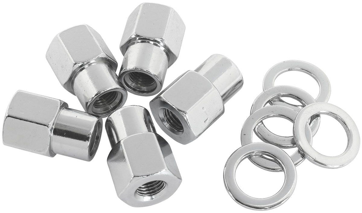 0.550" Shank OpenChrome Wheel Nuts - M12 x 1.50mm  Pack of 5, Washer Seat with Shank